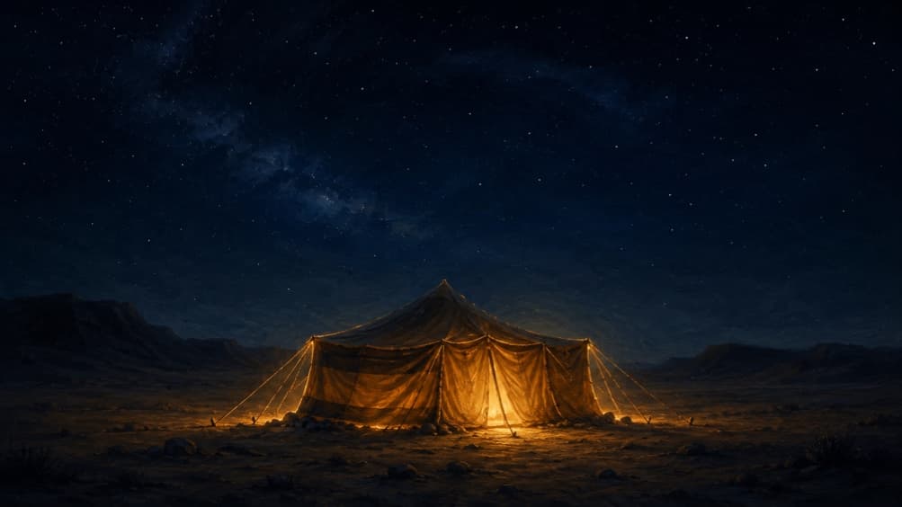 A glória que enchia o tabernáculo no deserto, agora em carne, armando tenda entre nós.